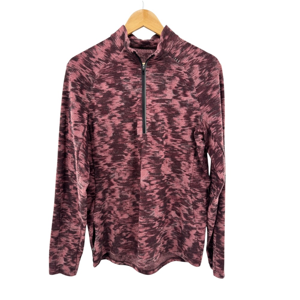 Lululemon Surge Warm 1/2 Zip Data Rush Mini Jacquard Spiced Chai Wine Men's M